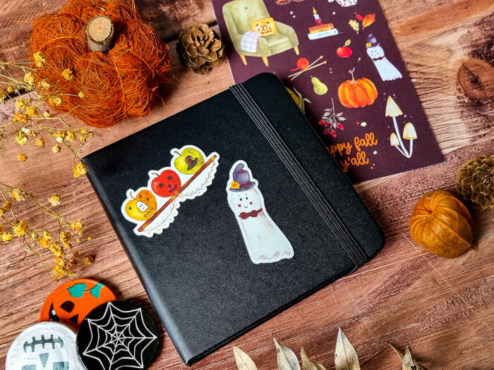 Stickers d'Halloween : M. Fantôme et trio de pommes – Image 4