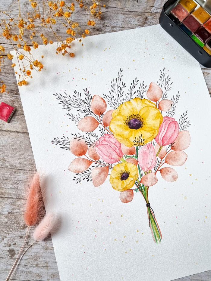 Bouquet aux anémones jaunes – Image 3