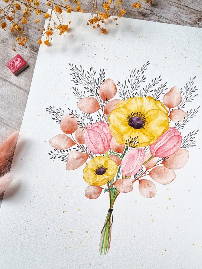 Bouquet aux anémones jaunes – Image 2