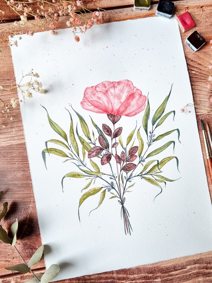 Bouquet à l’œillet rose