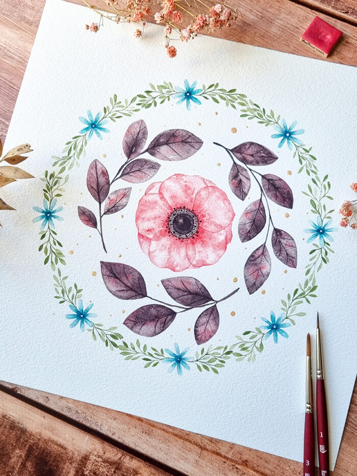 Cercle anémone rose