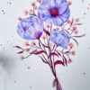 Bouquet aux pavots bleus mauves – Image 3