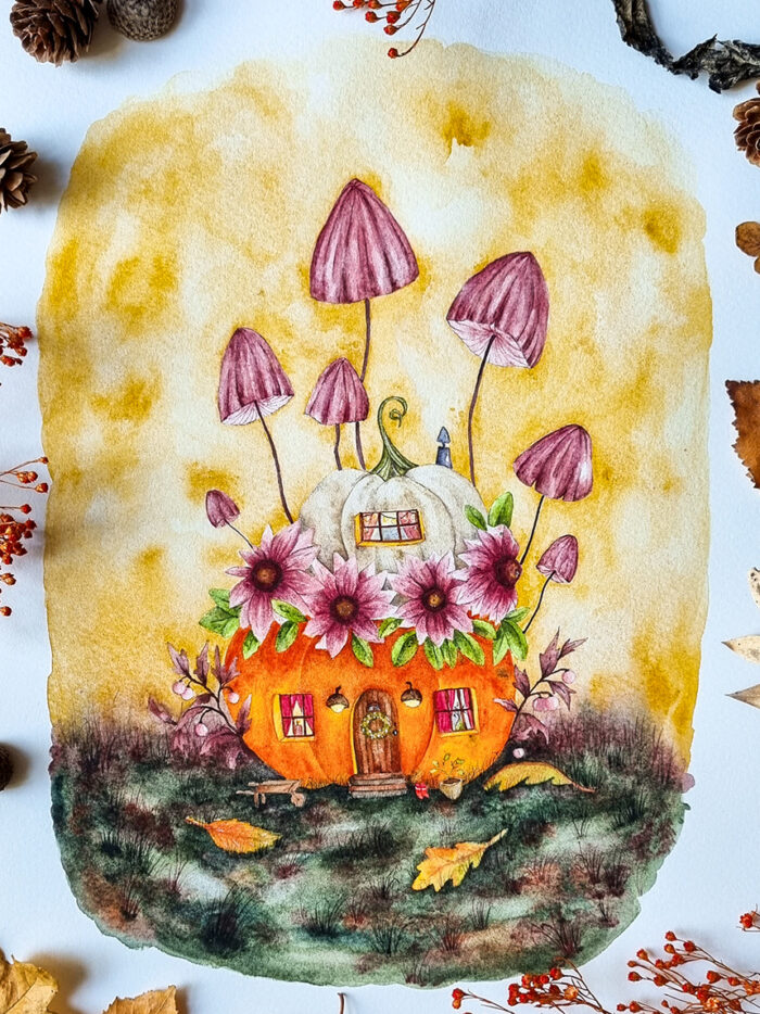 Illustration Maison citrouille