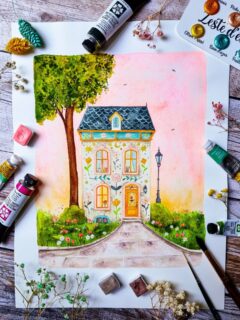 La petite maison illustrée 🩷🎨

Connais-tu la belle demeure qui se trouve au numéro 4 de la rue de l'Imaginaire ? 🤭💛
C'est une maison aux grandes fenêtres, à la porte orange et à la façade fleurie, une illustratrice y vit et y travaille, inspirée par son jardin toujours en fleurs et le calme des petits matins. 🧡

Voici la "petite" maison que m'a inspirée la palette de couleurs brillantes Zeste d'été de @sparks.aquarelle. ✨️
Tu peux voir les effets des aquarelles et les détails dans les différentes photos. 🤗

Cela m'avait bien manqué de peindre une grande maison un peu plus détaillée et j'avoue que j'aime vraiment beaucoup celle-ci ! 🥰

Le choix du 4 n'est pas anodin, sais-tu pourquoi ? 

J'espère qu'elle te plaira autant que j'ai pris de plaisir à dessiner et à la peindre. 🫶🏻✨️

🌼 papier chouchou grain satiné extra blanc Saunders Waterford @st.cuthberts.mill 
🌼 aquarelles @danielsmithartistsmaterials, @winsorandnewton, @atelier.couleurs.grenadine, @jardindaquarelles 
🌼 aquarelles brillantes Zeste d'été* @sparks.aquarelle ✨️

#illustratricefrançaise #illustrationaquarelle

* échantillons offerts.