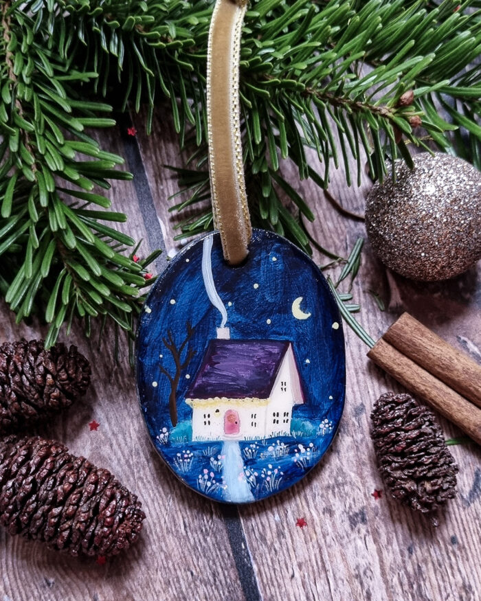 Médaillon maison bleue