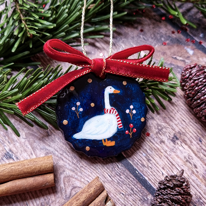 Suspension Oie de Noël