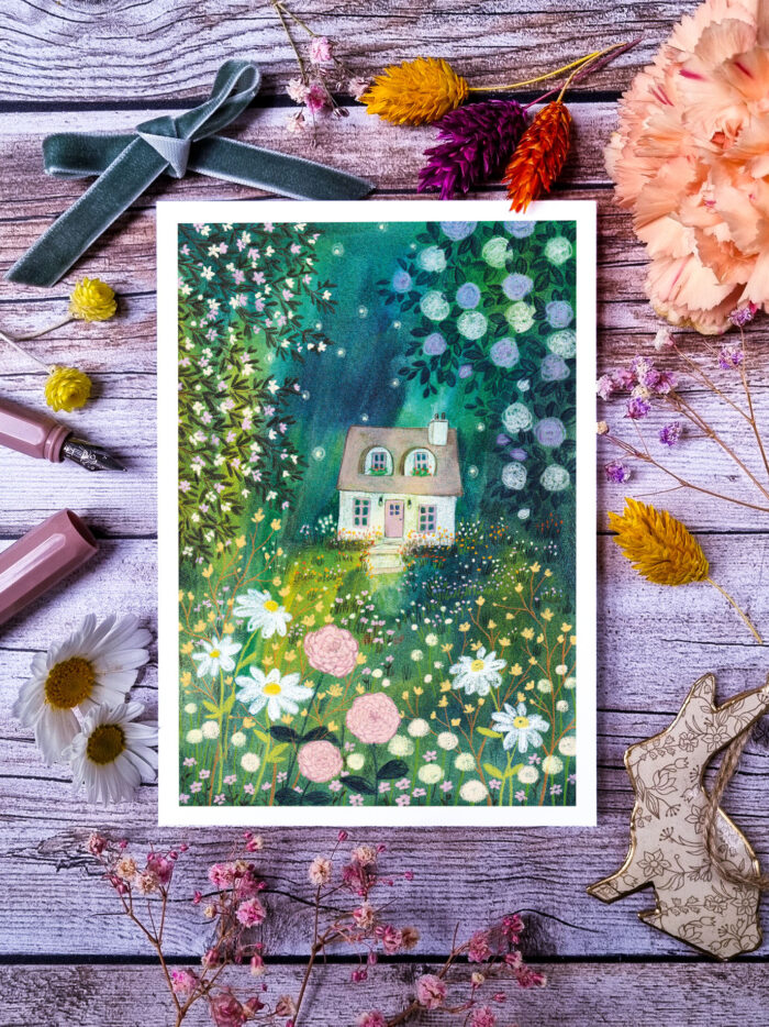 Carte Petit cottage de nuit